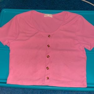 pink crop top